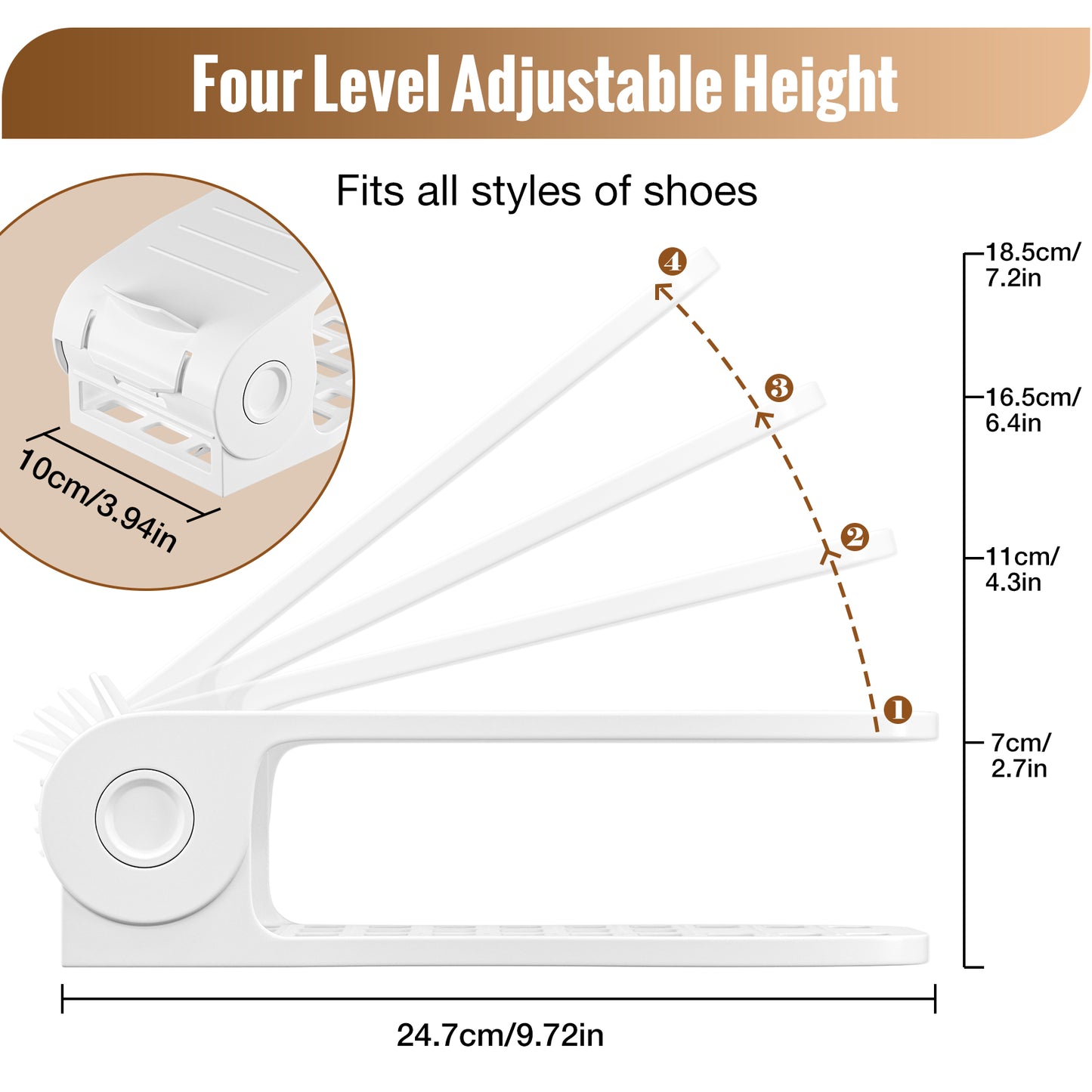Neprock Shoe Slots Organizer for Closet,16 Pack Upgraded Thickned Shoe Storage Space Saving Shoe Rack,Closet Shoe Organizer Shoe Holder Shoe Stackers for Closet Organization(White)