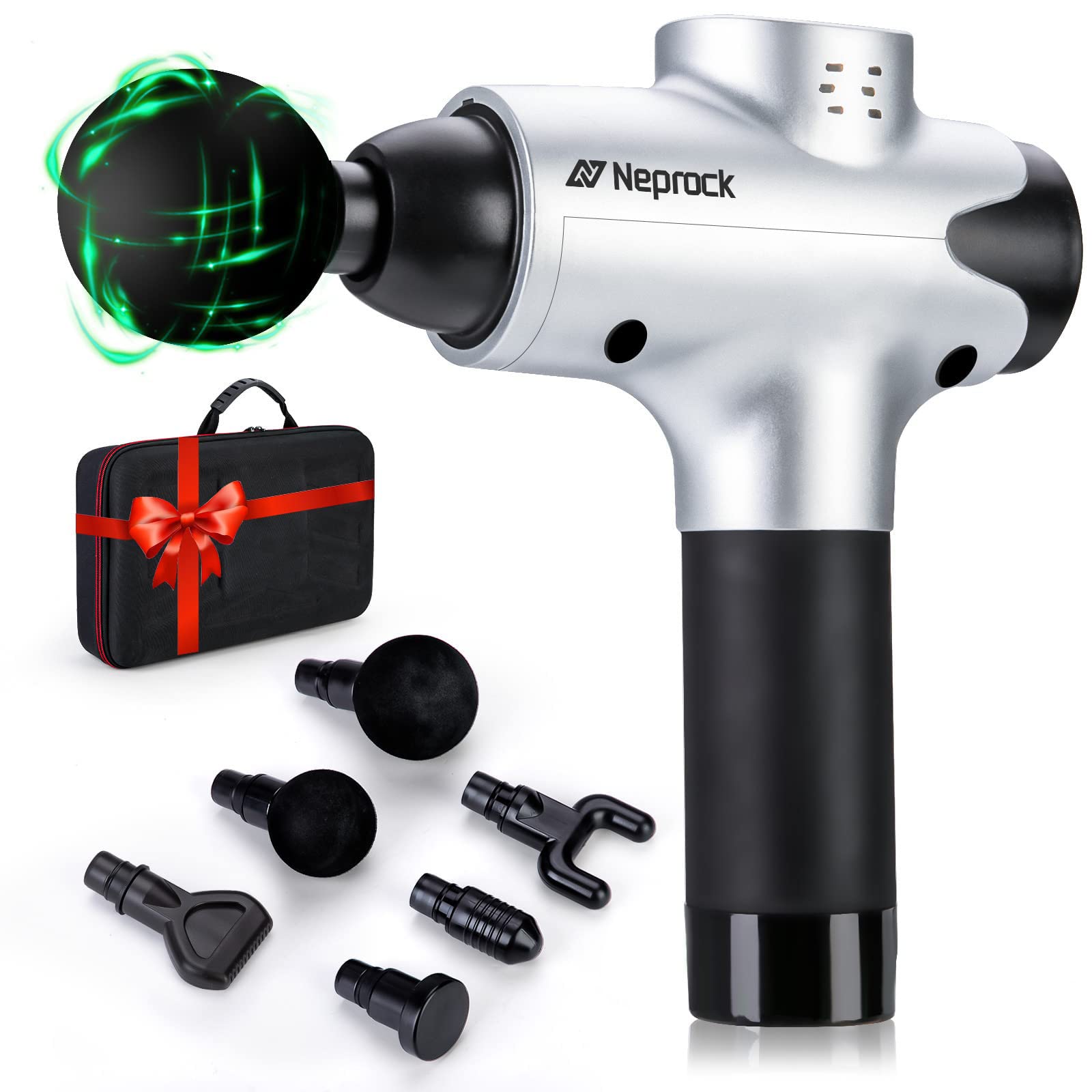 Massage Gun Deep Tissue, Percussion Back Massager Gun for Athletes,  Electric Muscle Massager for Pain Relief 7 Speeds