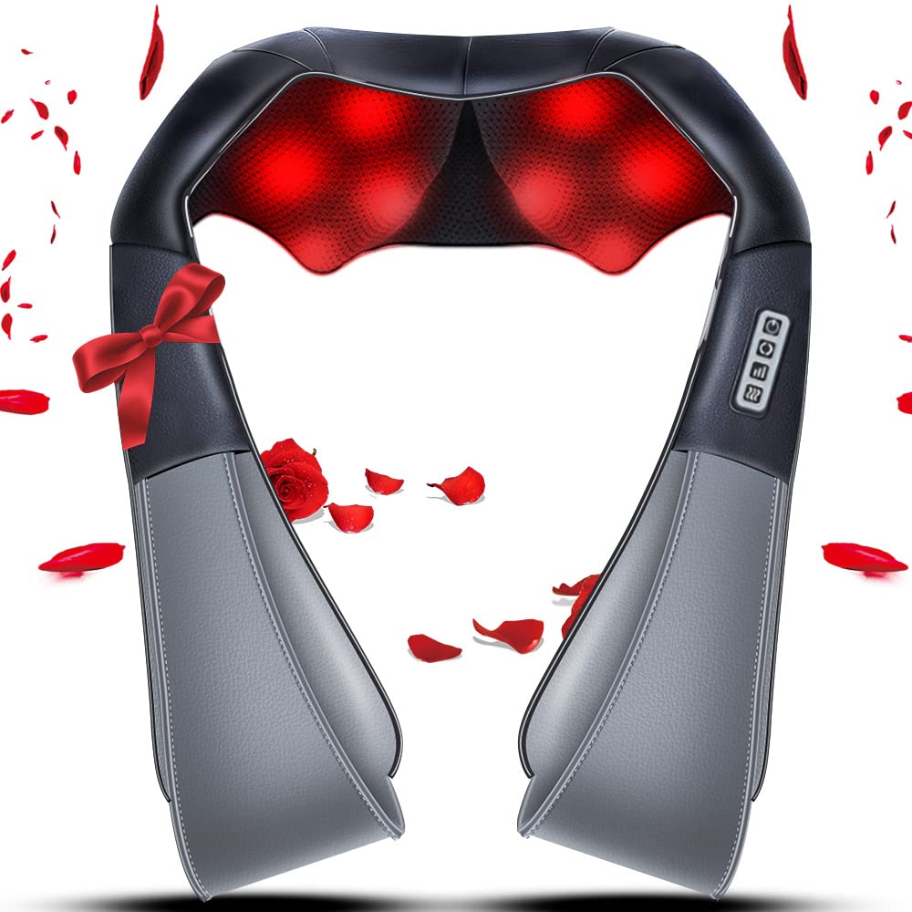 Shiatsu Neck and Shoulder Massager with Heat, Massagers for Neck and Back Body Muscle Pain Relief, Neck Massage Gifts for Birthday Christmas Gifts Ideas for Women Men Mom Dad