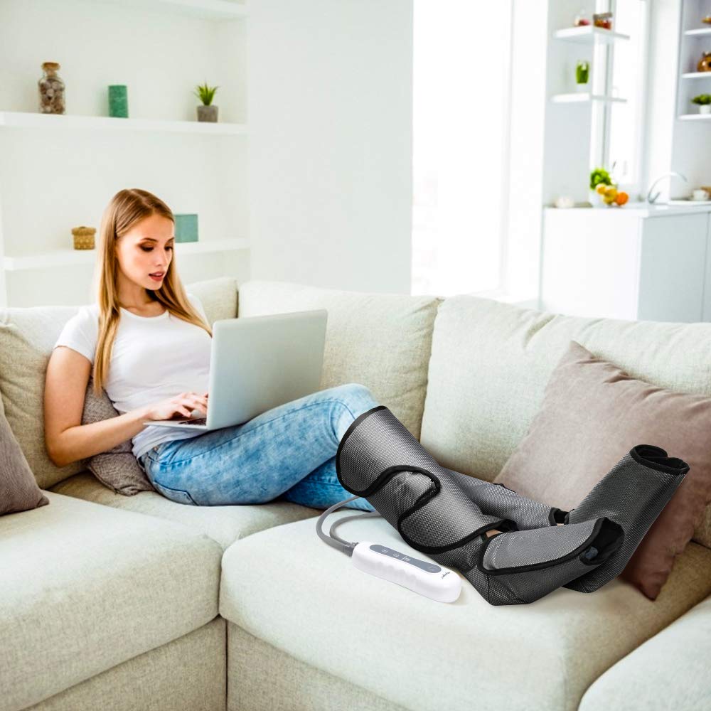 Leg massager compression, Rechargable Air Slabway Foot Massager machine for Circulation and Restless Legs Syndrome Relief, Best Mothers Day Gifts from Daughter