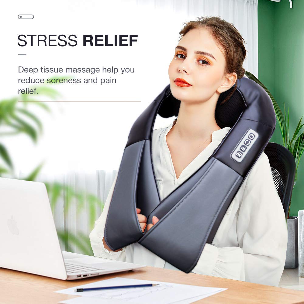 Shiatsu Neck and Shoulder Massager with Heat, Massagers for Neck and Back Body Muscle Pain Relief, Neck Massage Gifts for Birthday Christmas Gifts Ideas for Women Men Mom Dad