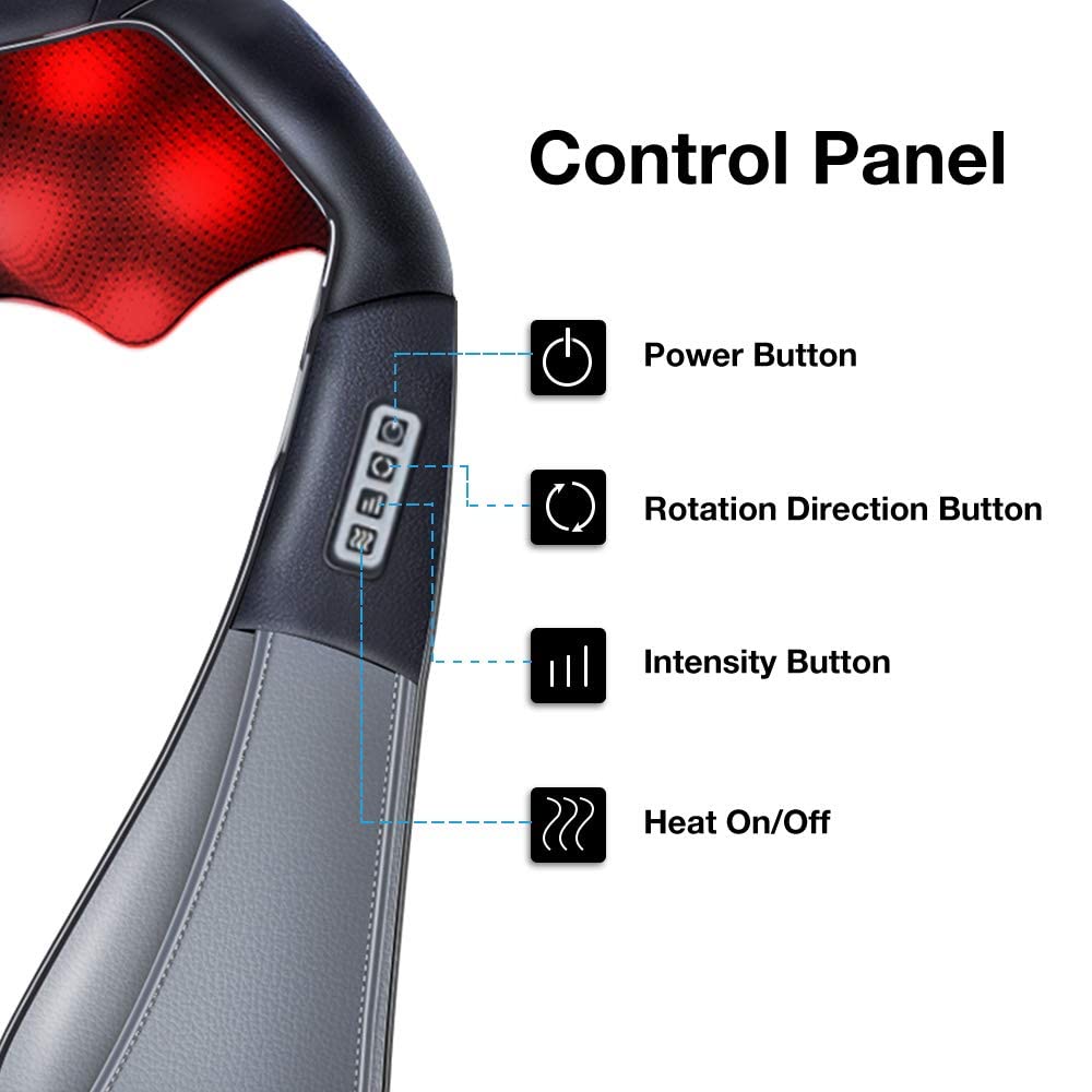 Shiatsu Neck and Shoulder Massager with Heat, Massagers for Neck and Back Body Muscle Pain Relief, Neck Massage Gifts for Birthday Christmas Gifts Ideas for Women Men Mom Dad