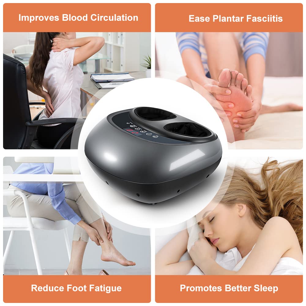 Foot Massager Machine with Heat, Shiatsu Foot Massage with deep Kneading, Foot Massager Plantar Fasciitis for Neuropathy and Foot Pain Relief, Best mothers day gifts for mom