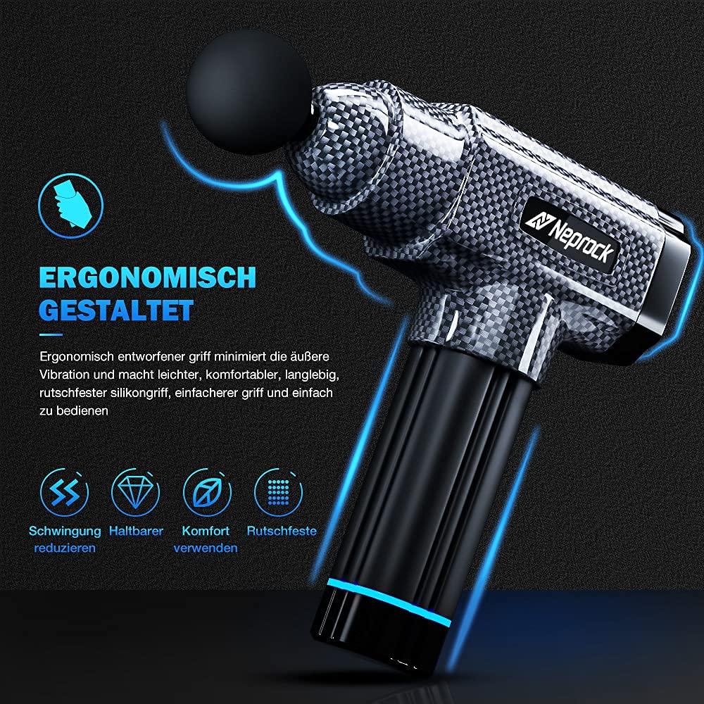 Vatertagsgeschenk, Massagepistole Massage Gun Geeignet für Ganzer KörperMuskelmassagegerät,Schmerzlinderung, 30-Gang-Percussion-Massagegerät mit 8 Massageköpfen,Elektrisches Handmassagegerät mit LCD