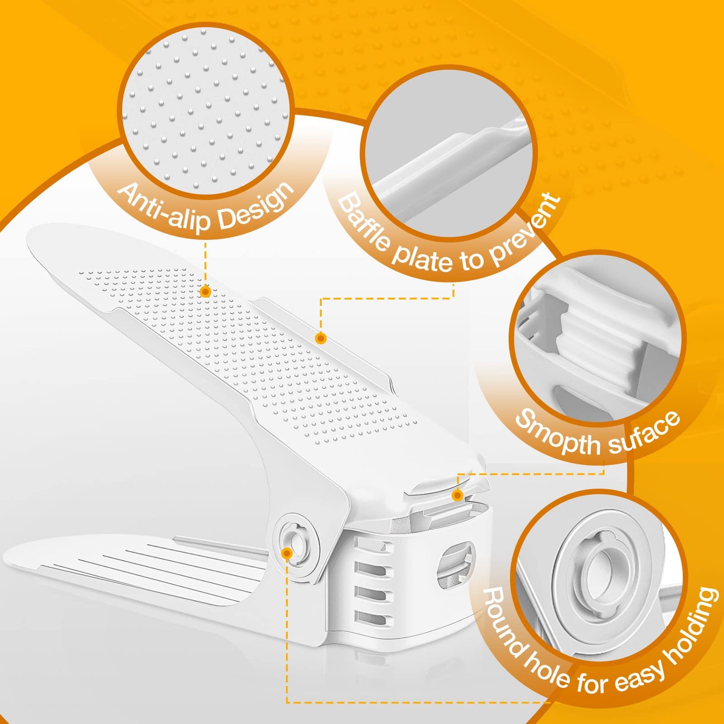 Shoes Organizer for Closet,Upgraded Shoe Slots Organizer 50% Space Saver Shoe Storage,Adjustable Shoe Stacker Shoe Rack Holder for Closet Organization,Organizadores De Zapatos(20-Pack)(White)