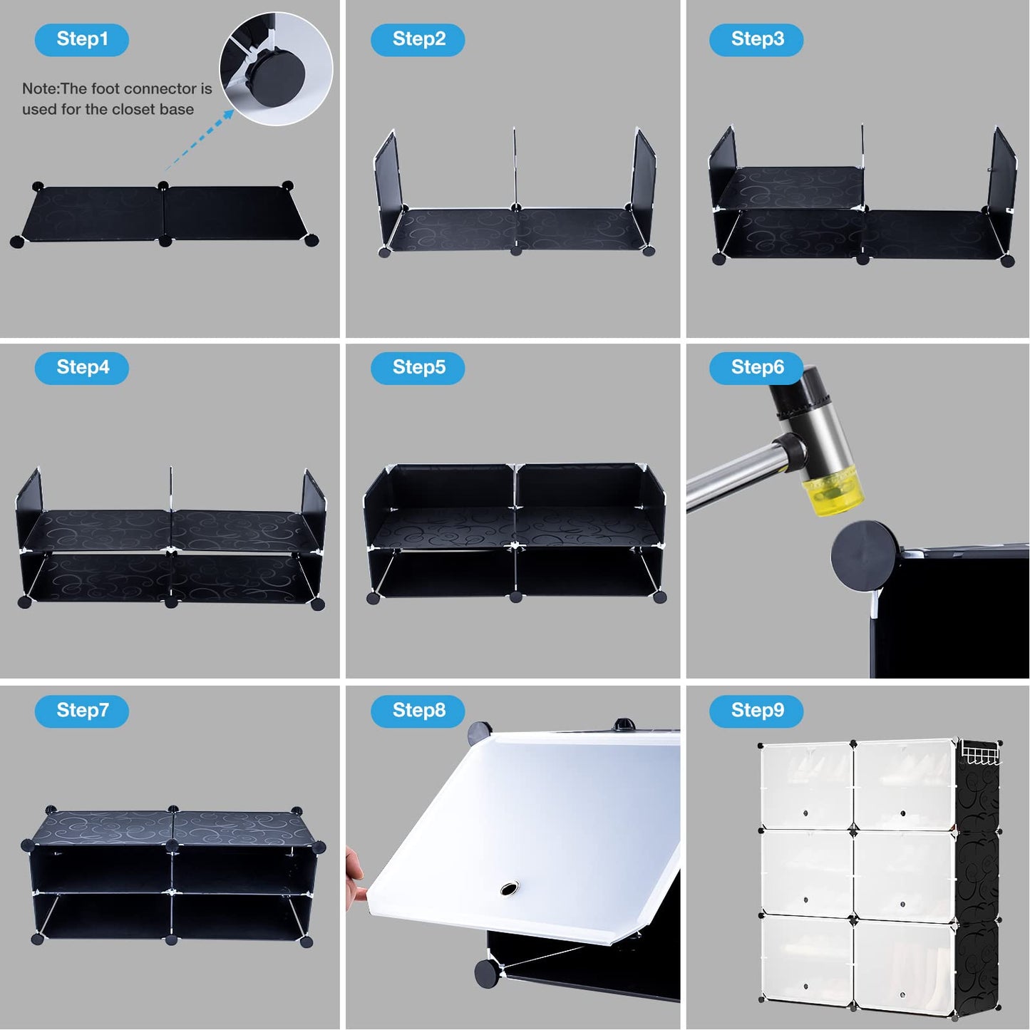 Neprock Shoe Rack, 6 Tier, Stackable 24 Pair Closed Shoe Storage Cabinet/ Shelves for Closet Organizers