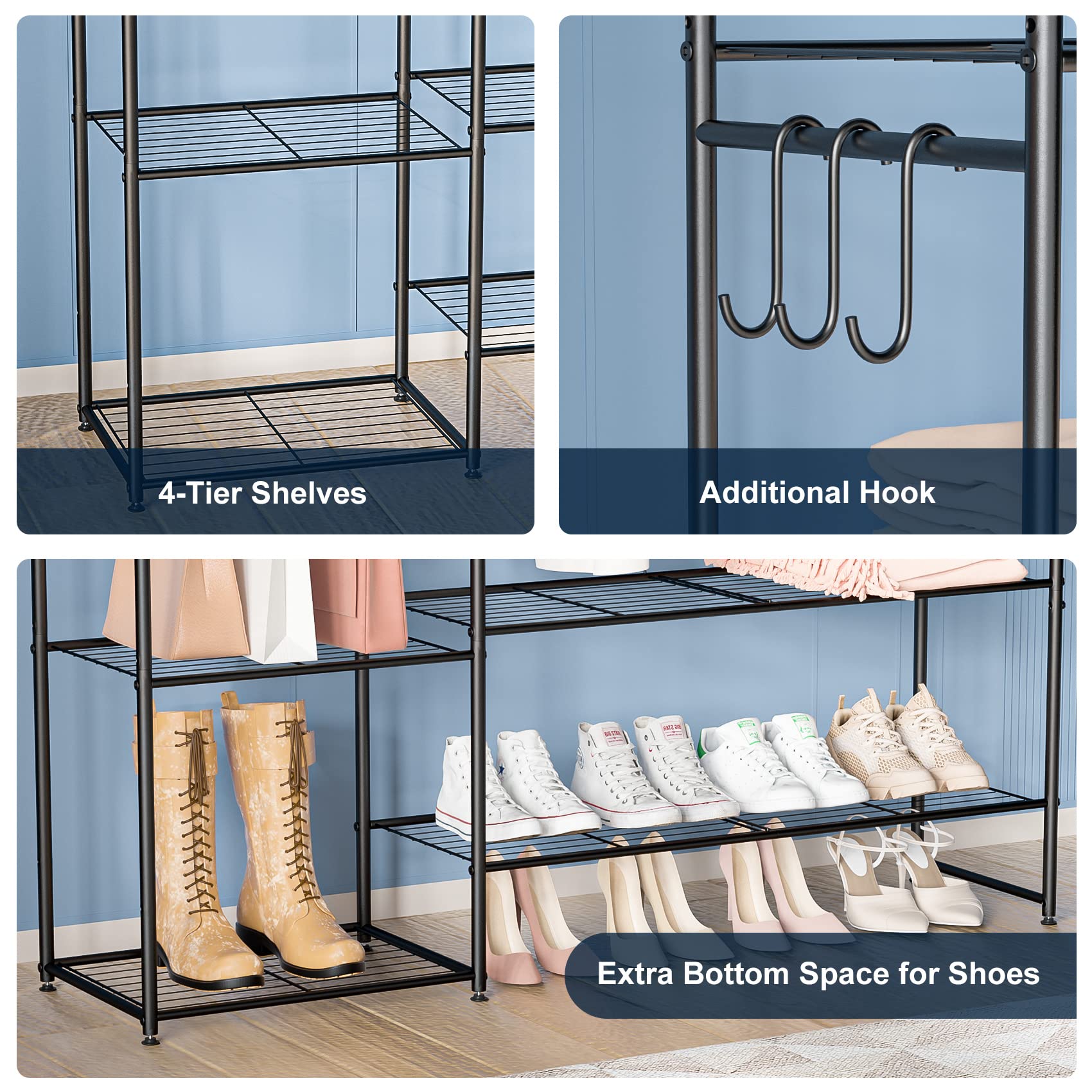 Wardrobe discount closet rack