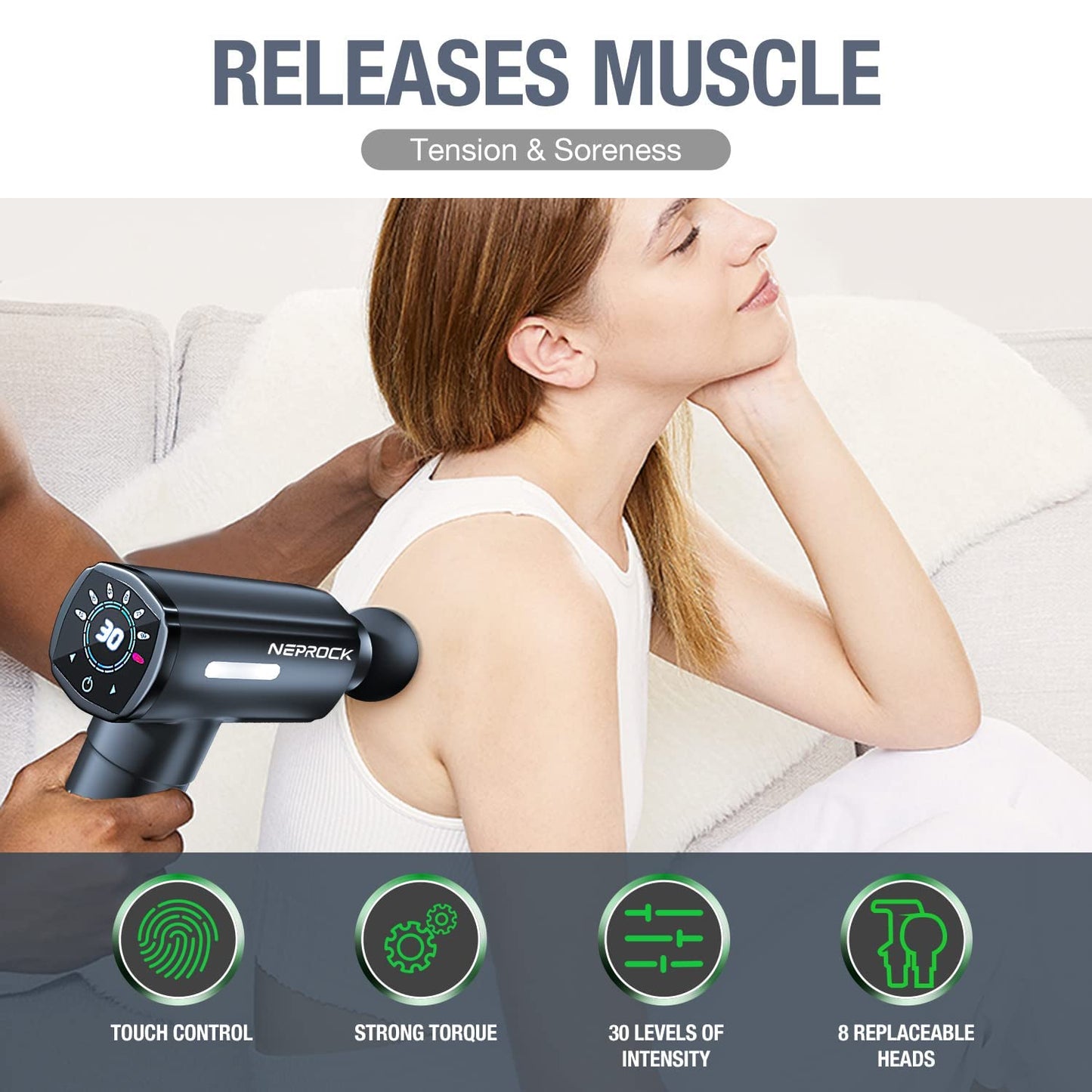 Fathers Day Gift, Massage Gun, Muscle Massage Gun Deep Tissue Percussion Massager Gun, Electric Body Handheld Gun Massager for Back Pain Relief, Gifts for Women Men Mom Dad Gifts for Him or Her